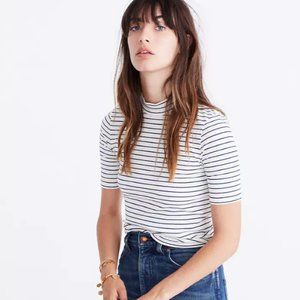 Madewell mockneck tee in finch stripe